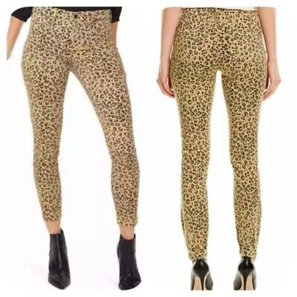 NEW NYDJ 16 Ami Skinny Leopard Print High Waist Ankle Skinny Jeans Sierra Jag